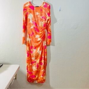 PRETTYGARDEN Women's Bodycon Floral Maxi Dress Size Large Stretch Party Wedding